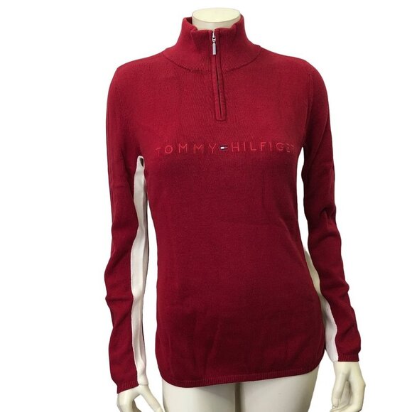 TOMMY HILFIGER QUARTER ZIP SWEATER‎ MD NEW WITH TAG - Picture 1 of 6